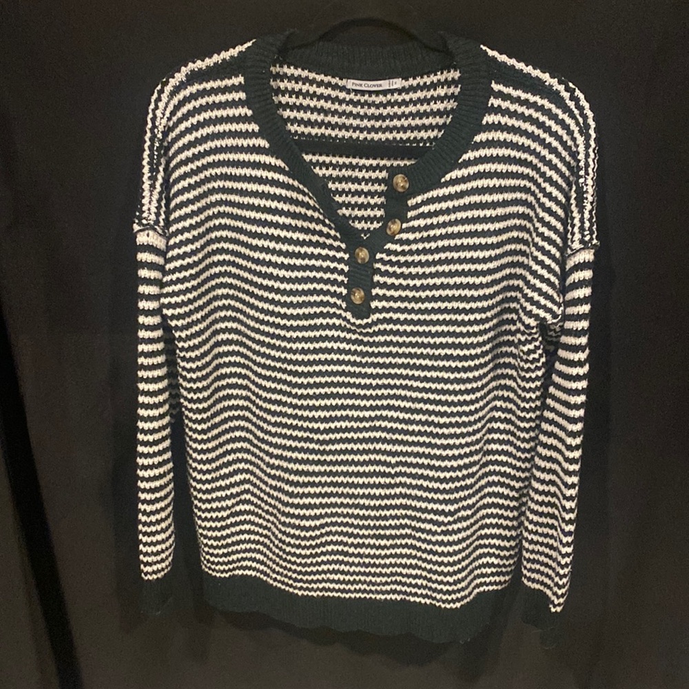 Pink Clover medium striped sweater